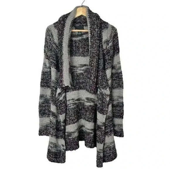 Cynthia Rowley Purple & Gray Stripe Knit Cardigan Sweater S - Picture 1 of 4